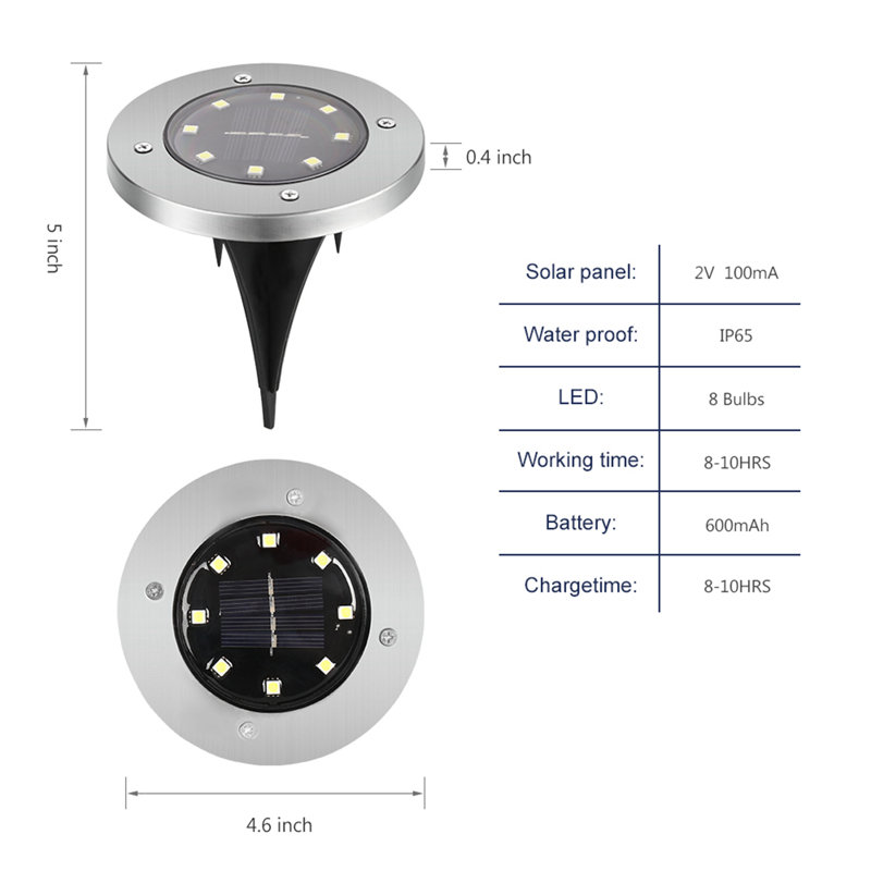 Solar Powered Integrated LED Well Light, Clear Light