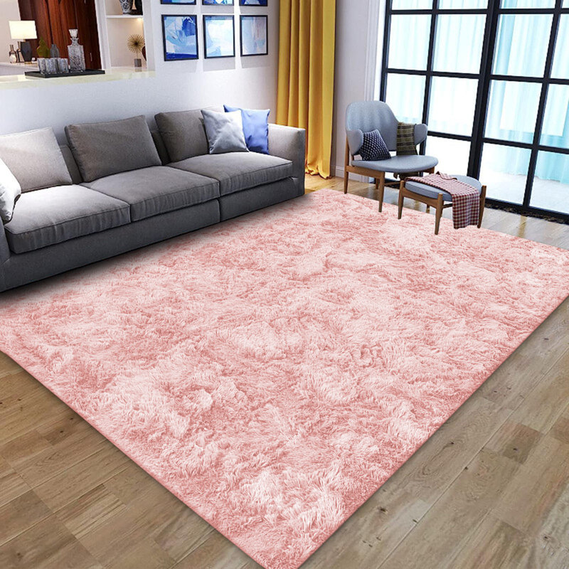 Zamora Pink Area Rug Non-Slip Bedroom Soft Carpet  , Runner 80 x 300cm