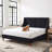 Melaya Wingback Upholstered Platform Bed Frame-628684016-653332743