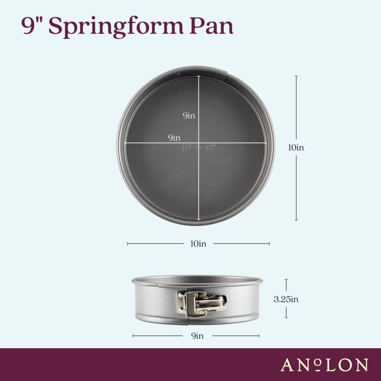 Anolon Advanced Bakeware Nonstick Round Springform Pan, 9 Inch, Gray
