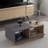 Modern Coffee Table with Wall-Mountable Design, Anthracite & Oak Finish, 35.4 x 14.2 x 14.2 inches | 100% Melamine Coated Particle Board, Thickness: 0.7 inches | Stylish with Numerous Shelves for Storage
