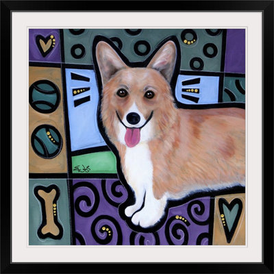 «Dunadry Pembroke Welsh Corgi Pop Art» par Eric Waugh, reproduction d'art graphique