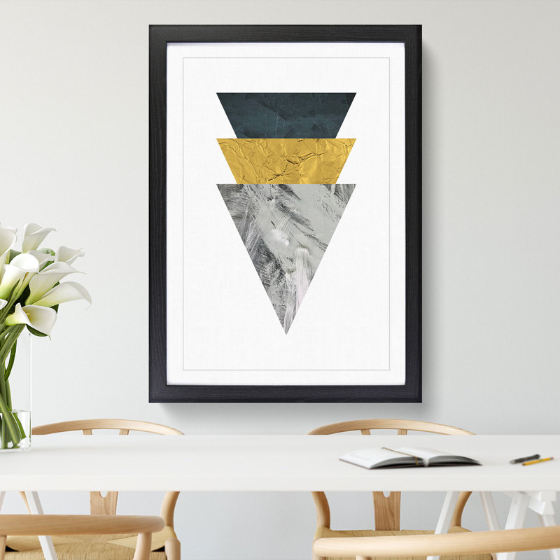 Textured Shapes No.2 - Picture Frame Graphic Art, Black Framed, 36cm H x 27cm W x 2cm D