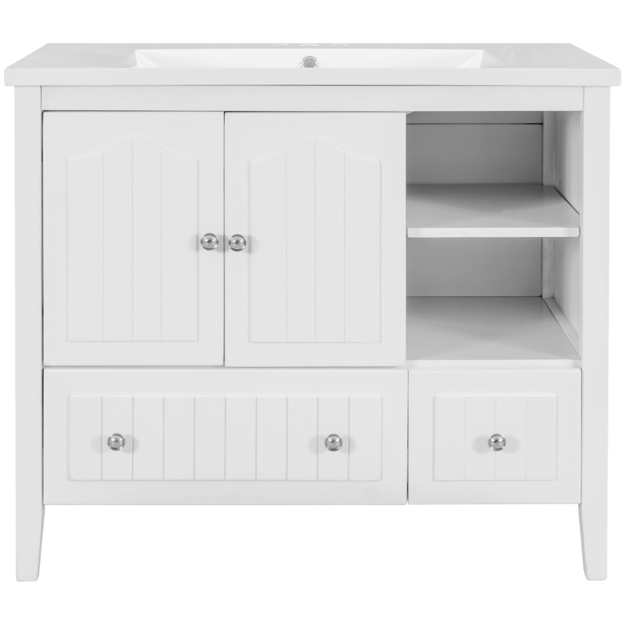 Wildon Home® Appletee Solid Wood Freestanding Bathroom Cabinet,Bathroom ...