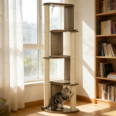 Grande tour à chat à plusieurs niveaux, arbre à chat d'angle