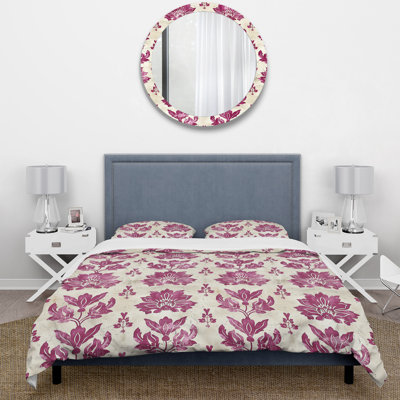 Ensemble de housse de couette Magenta Rustic Blooming Charm I - Farmhouse