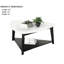 Table basse Marble Triangle de style contemporain, finition blanche et noire, bois d'ingénierie en bois massif, 40 po x 19 po, table de salon incontournable, avec tablette inférieure, l 40 po x P 40 po, 19 po
