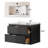 30" Wall Mounted & Floating Single Vanity With Ceramic Sink-1381582101