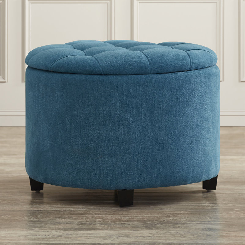 Sumava Upholstered Storage Ottoman, Teal