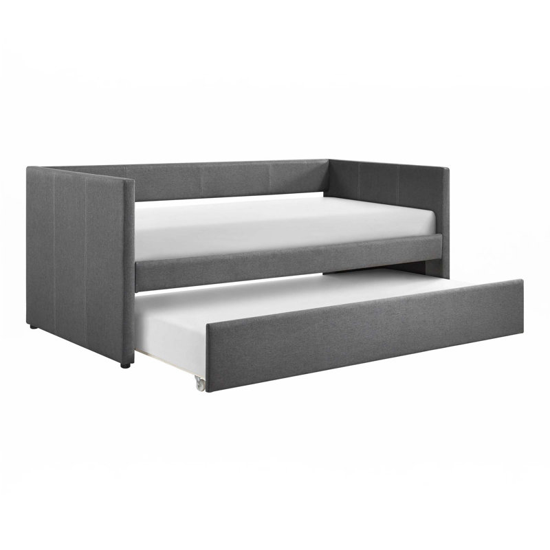 1Pc Daybed With Trundle, Dark Gray