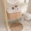 Meuble-lavabo mural avec lavabo courbé, pré-assemblé-1837622248
