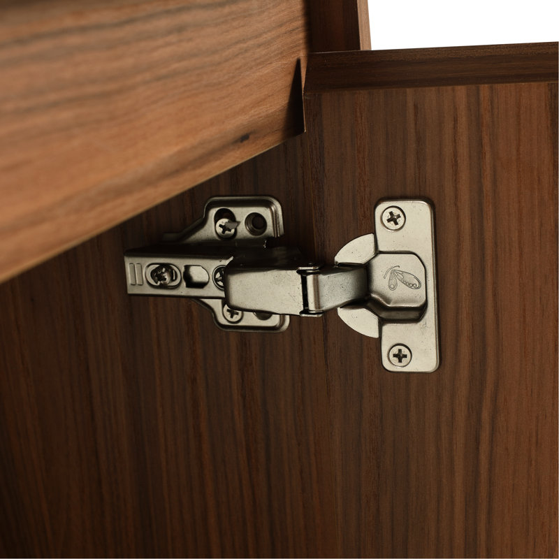 Armoire et lavabo de salle de bain 30 pouces - Conception moderne, fonction de fermeture en douceur, fabrication en contreplaqué, couleur noyer, fixation flottante, pour petites portes de salle de bain, matériau, lavabo en résine, couleur, fixation, petits espaces de bain
