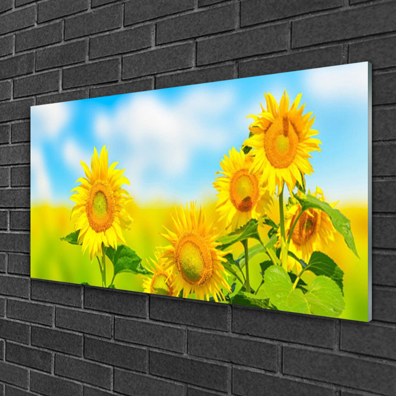 Floral Sunflowers - Unframed Photograph on Glass