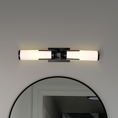 Dyfan - Meuble-lavabo 2 lumières avec verre blanc