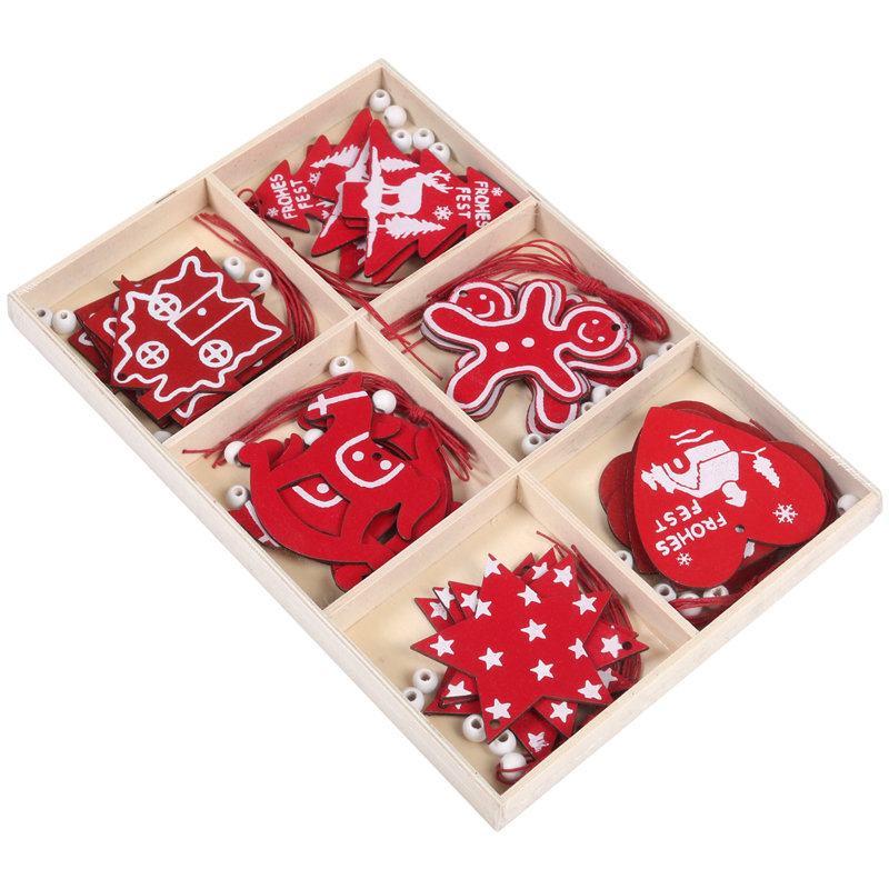 2.1cm Wood Holiday Shaped Ornament