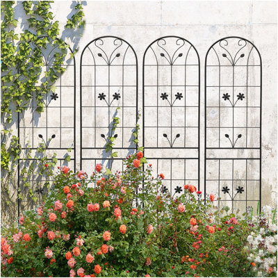Paquet de 4 treillis de jardin en métal 86,7 "x 19,7" antirouille pour plantes grimpantes