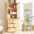 71" H X 94.5" W Bookcase Cabinet With Glass Doors & Large Storage Drawers(2A+2D)
