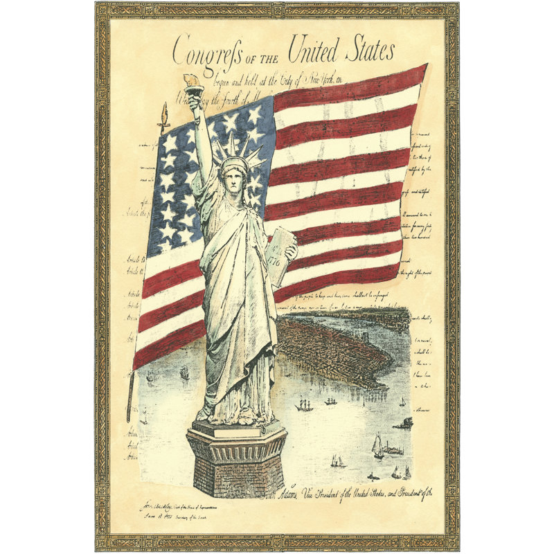 Stars And Stripes I by D. Bookman - Wrapped Canvas Art Prints, 30cm H x 46cm W x 3.8cm D