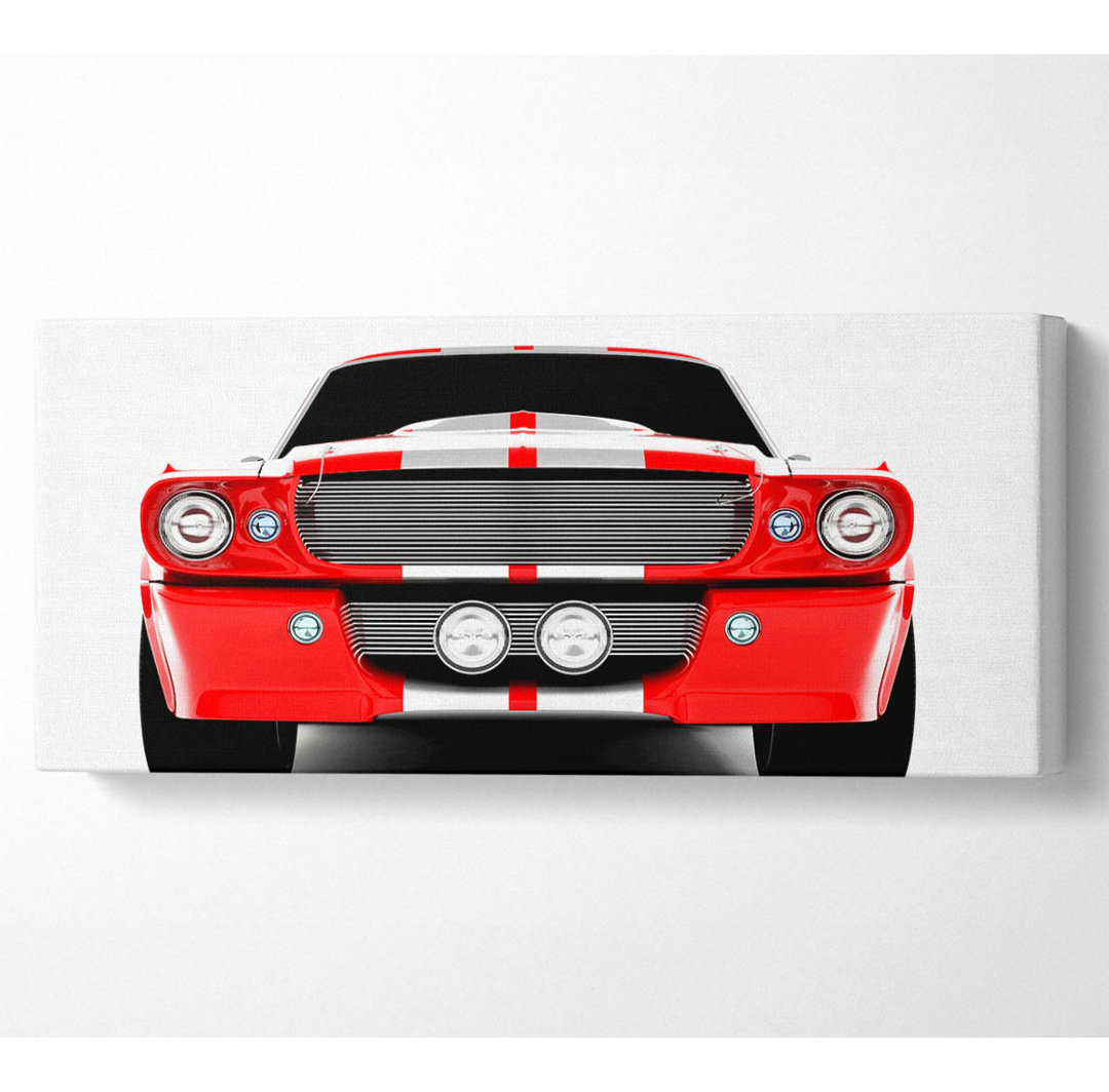 Mustang Roter Frontgrill - Kunstdrucke auf Leinwand