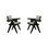Chaises de salle à manger contemporaines de couleur noire avec accoudoirs rembourrés en tissu gris clair 2 pièces
