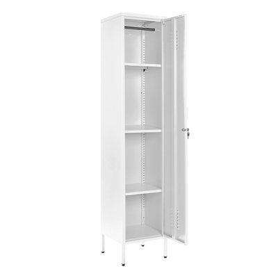 Farranshane Metal Locker Industrial Retro Tall Slim Storage Shoe Chest Rack
