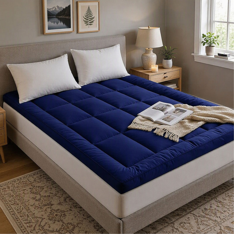 Surmatelas bleu marine, Marine, Double