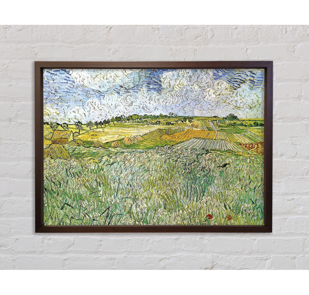 Auvers mit Regenwolken von Vincent Van Gogh - Einzelbildrahmen Kunstdrucke auf Leinwand