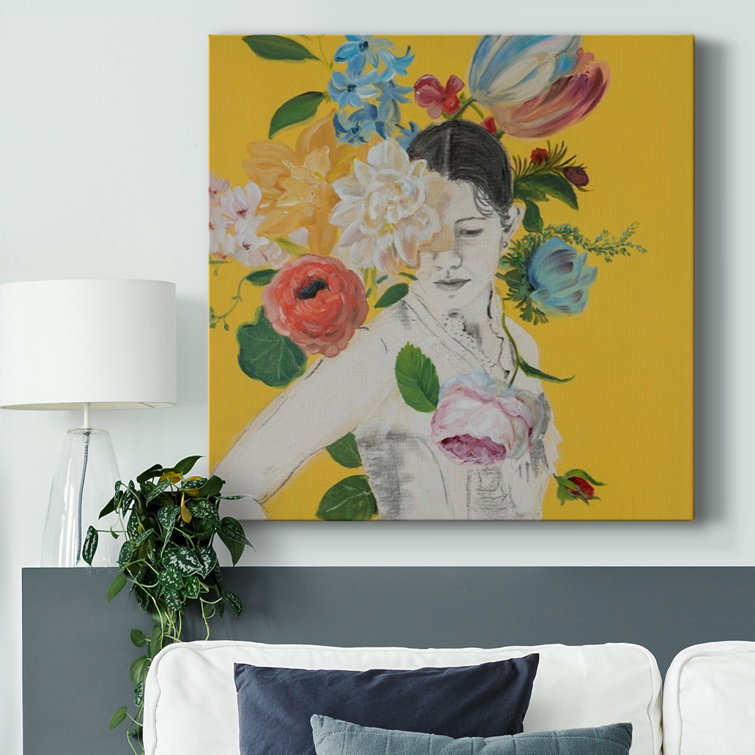 House of Hampton® Lady Florals V On Canvas Painting | Wayfair