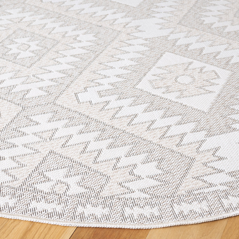 Lacia Performance Geometric Rug, Round 6'7"
