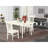 3 Piece Modern Dining Table Set Contains a Rectangle Wooden Table with Dropleaf and 2 Dining Chairs, Linen White-1319607087-1319607080-1319607081