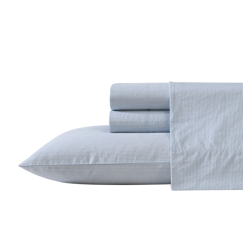 Ensemble de draps en percale de coton 200 fils Bradford, Ensemble de draps pour lit simple avec 1 taie d'or