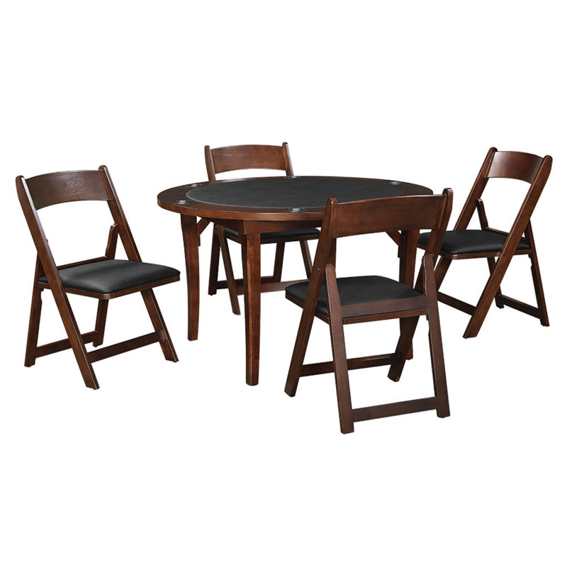 48" Poker Table Set By RAM Game Room, Cappuccino