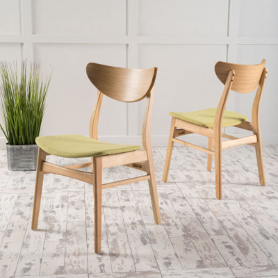 Chaise d'appoint à oreilles en bois massif en chêne naturel