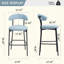 Tabouret de bar 26 po à hauteur de comptoir avec tabouret de bar et housse en tissu noir avec revêtement thermolaqué et repose-pieds