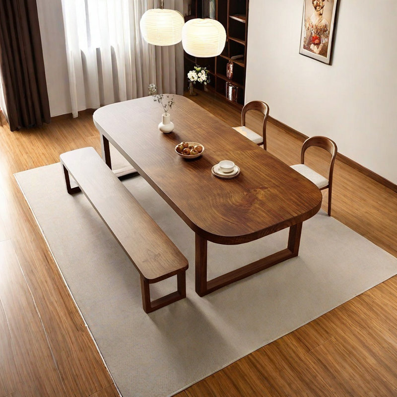 4 - Piece Solid Wood Double Pedestal Dining Set, 29.53"H x 63"L x 27.56" W