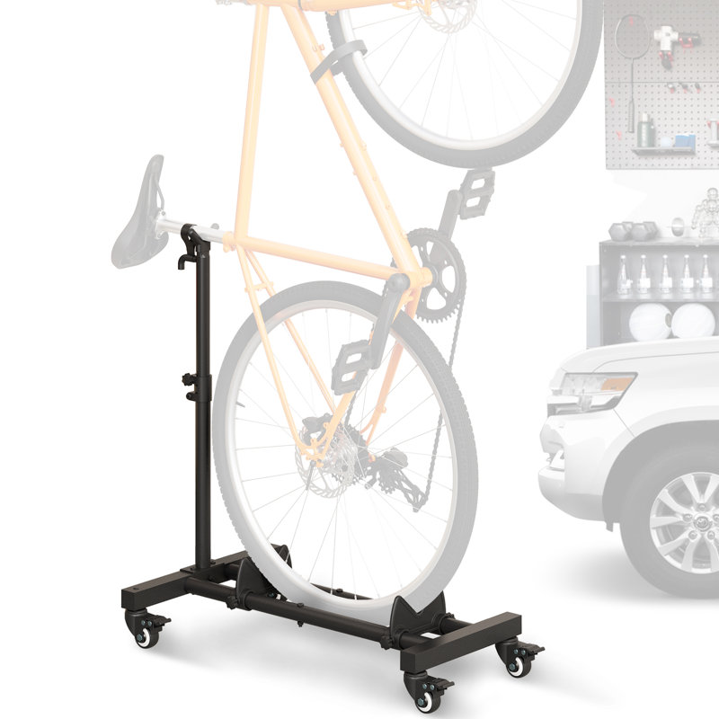 Aage Vertical Rolling Adjustable Bike Stand, Space-Saving Indoor Storage, 1 Pack