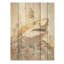Peinture de requin minimalisme en beige doré I - art en bois de requin sur bois de pin naturel-1743728093