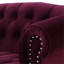 Causeuse Chesterfield La Rosa, velours bourgogne