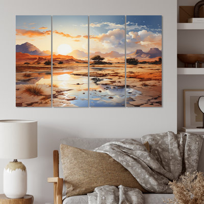 «African Sahara Dreams II», reproduction sur toile - 4 panneaux