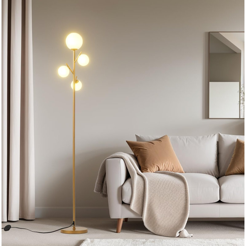 Lampe sur pied à DEL 64,02 po Liskeard, Or