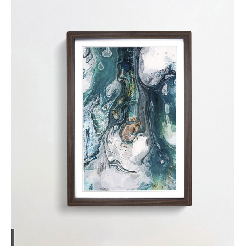 Imagine the Story in Abstract - Picture Frame Graphic Art Print, 60cm H x 40cm W x 2cm D, Walnut