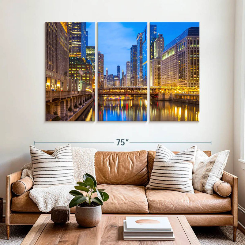 Sirci Bustling Downtown Chicago, H 42 po x l 65 po