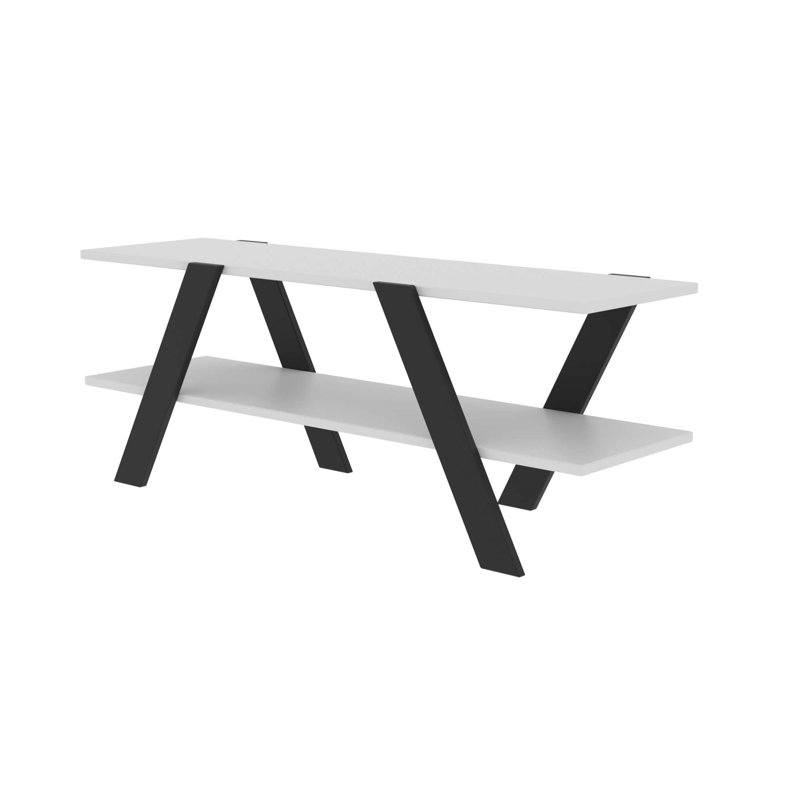Albi TV Stand for TVs up to 48", White/Grey
