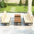 Outdoor Sectional Sofa Set Patio Conversation Set Patio Seating Group Outdoor Daybed with Adjustable Reclining Seats for Backyard, Poolside and Balcony,Beige