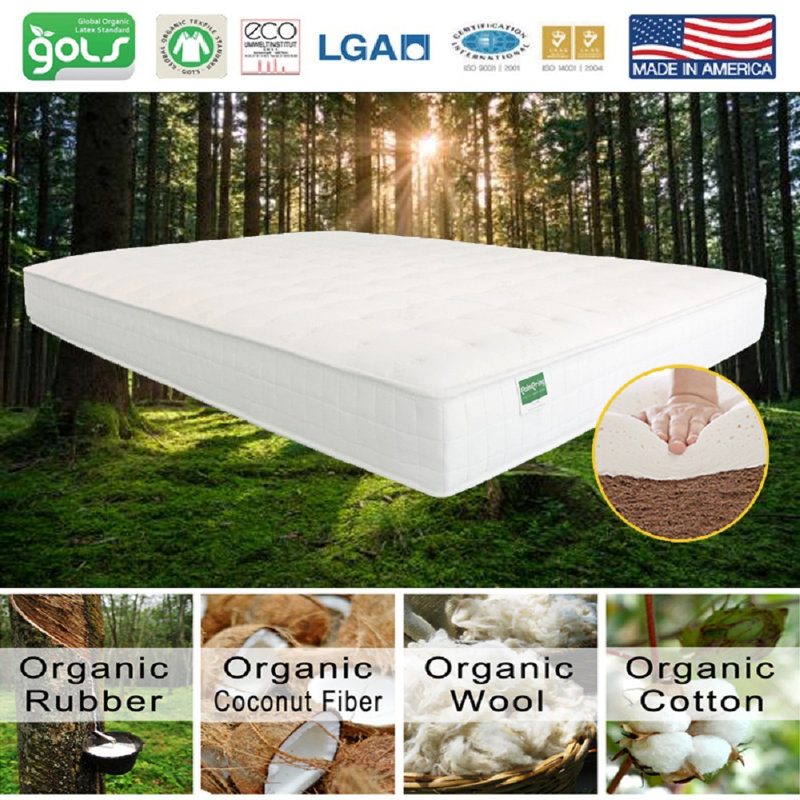 Kochi Mattress - Organic Latex Coconut Coir 6" Medium 2Layered Comfortable Sleep Bed Dust Free, King