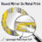 Mustard Yellow And Vivid Gray IV - Abstract Mirror, Modern Round Decorative Wall Mirror, Printed Metal Art-99617933