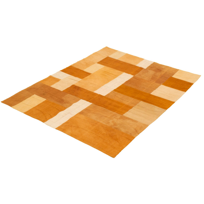 Tapis en laine brun clair/beige tissé à la main kilim Eliska