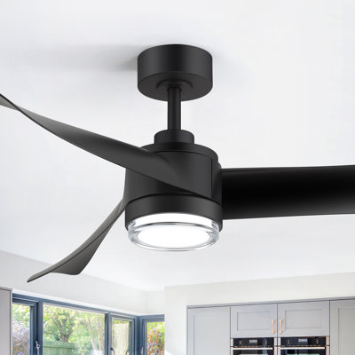 54" Modern Ceiling Fan with LED Light and Remote, 3-Blade Indoor Fan with Quiet Reversible DC Motor for Living Room and Bedroom