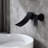 Wall Mount Widespread Bathroom Faucet In Matte Black, Spacious Spout, Precise Control Of Water Flow And Temperature, For Sinks Black Faucet, Wide Exact Temperature Flow, Suited Bathtubs-121627458