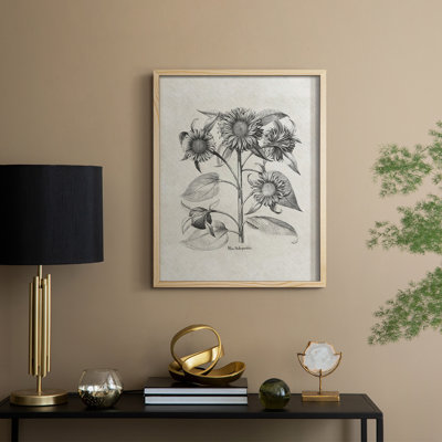 Reproduction florale vintage encadrée Cccxxx - bois massif
